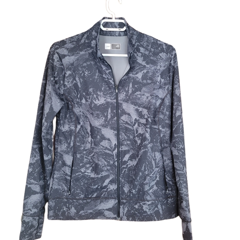 Lole Activewear Jacket In Black and Grey Pattern M